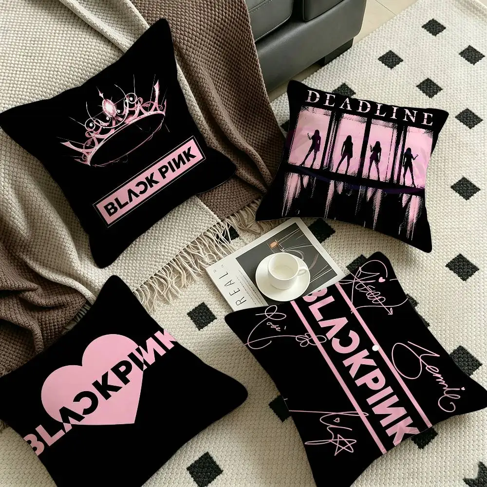 B-Black Kpop Group P-Pinks Gril Lucky Dragon pillow cover sofa cushion cover home room decoration children gift