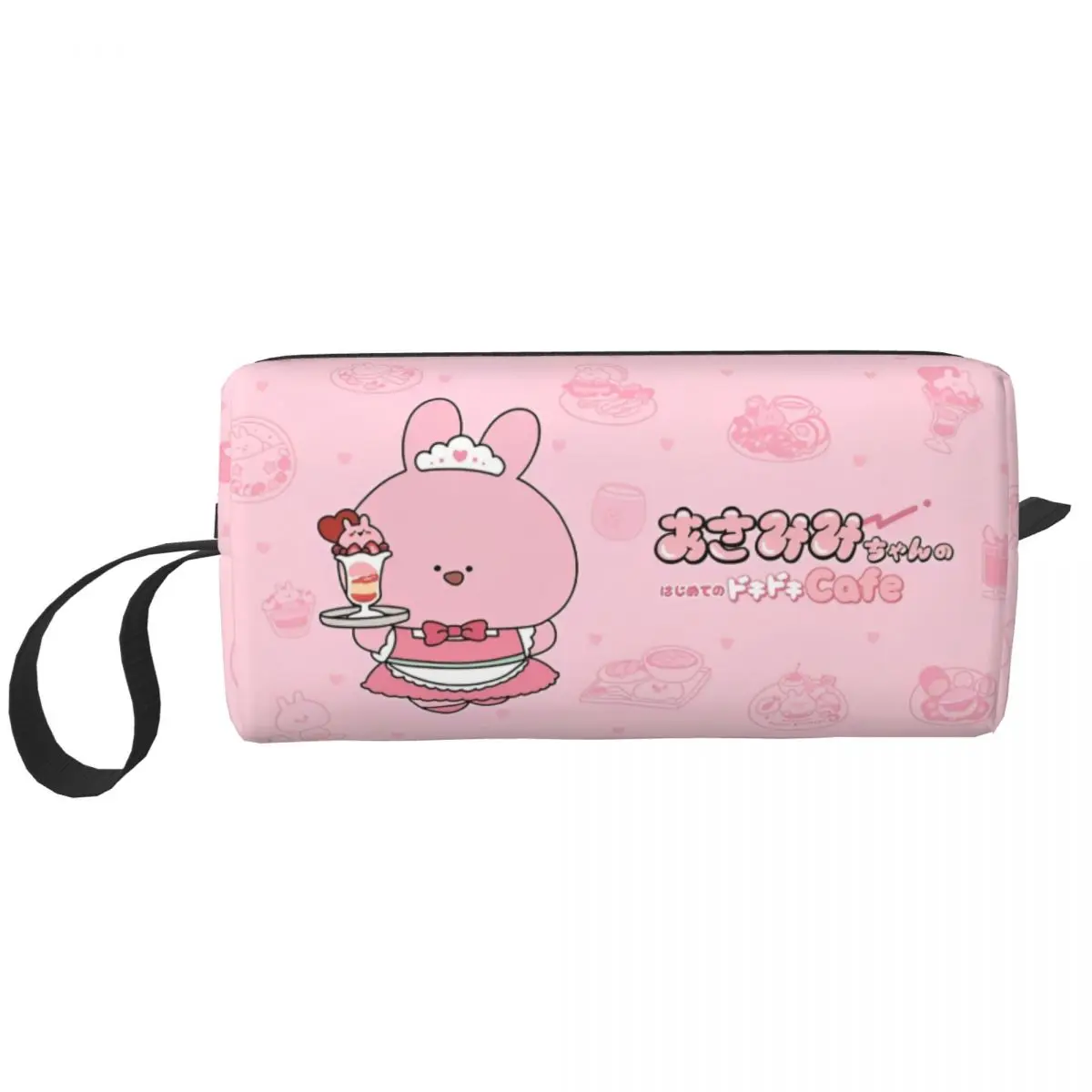 Asamimichaan Asleep Cartoon Large Makeup Bag Waterproof Pouch Travel Cosmetic Bags Kawaii Asamimi Organizer for Women