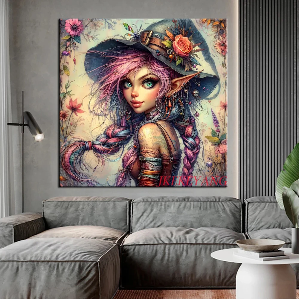 Fantasy Witch Girl Picture Full Square/Round Drill 5D DIY Diamond Painting Diamond Embroidery Cross Stitch Home Decor