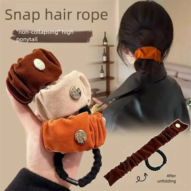 

2PC Fashion High Ponytail Fixed Elastic Hair Tie Rubber Band Hair Ties for Women Girls Hair Rings Rope Accessory