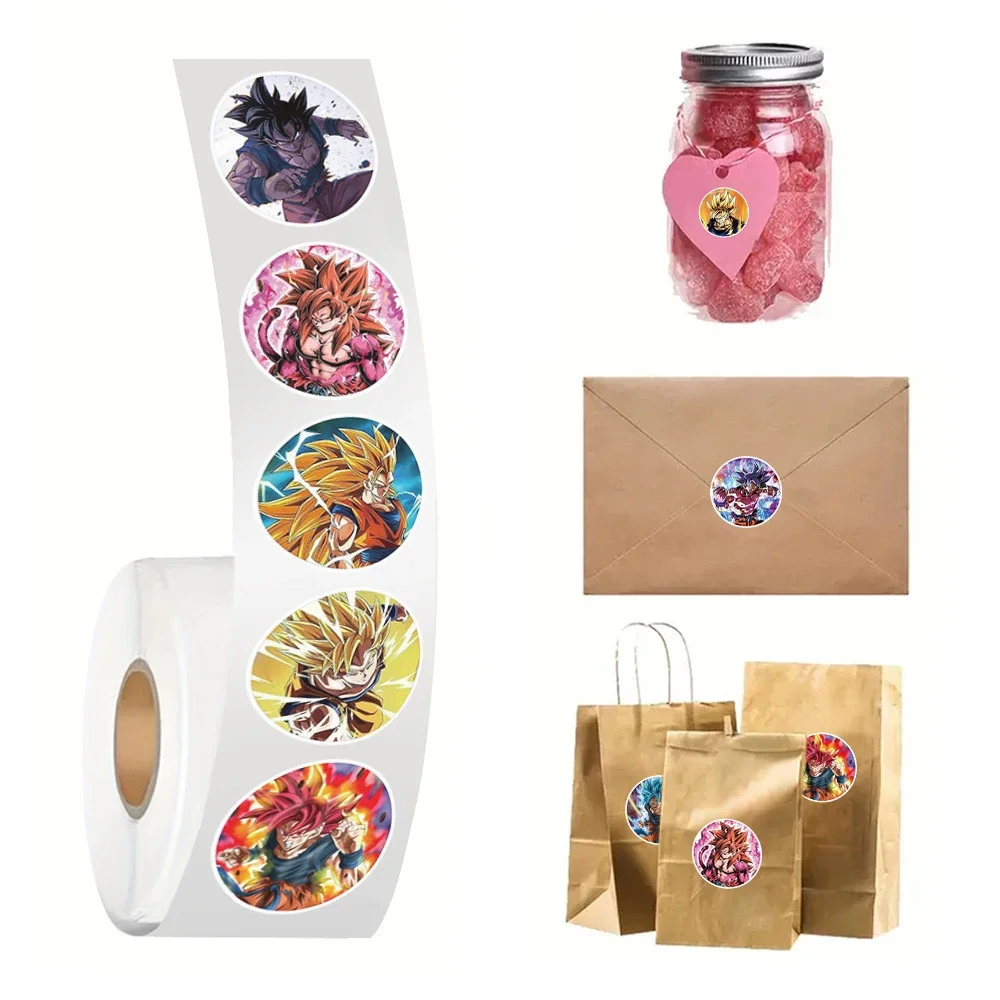 500 Stück Anime Dragon Ball Siegelaufkleber Guko Niedliche Cartoon Anime Aufkleber Runde Diy Dekor Album Tagebuch Etikett Graffiti Aufkleber