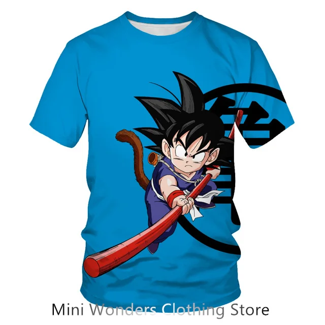 الرجال تي شيرت لعبة دراغون بول Z تي شيرت الأولاد ملابس الأطفال ملابس الصيف قصيرة الأكمام الاطفال الكرتون المحملة القمم بيبي بوي تي شيرت