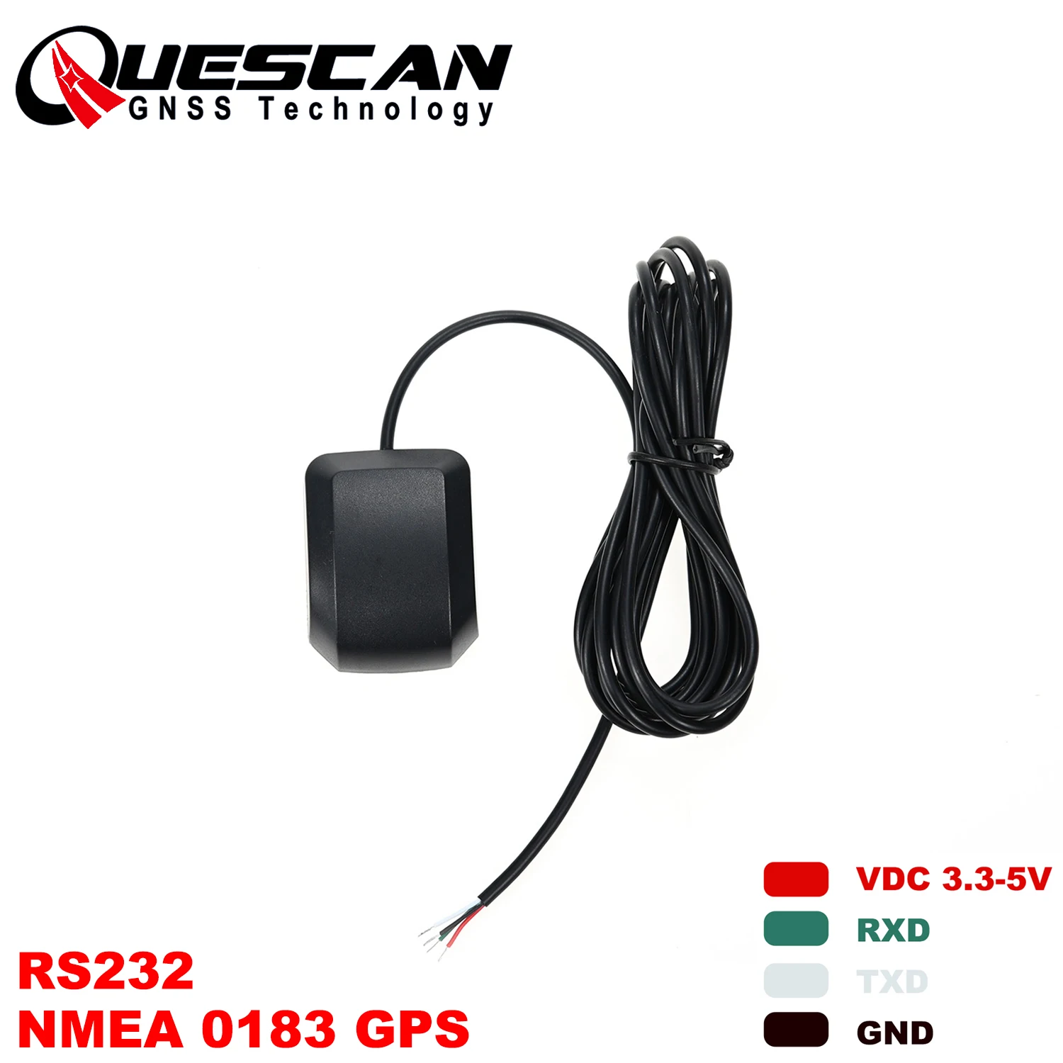 Quescan 3.3V-5V NMEA 0183 RS232 odbiornik anteny GPS NMEA0183 GPS dla elektroniki morskiej, szybkość transmisji wynosi 4800,1-10Hz