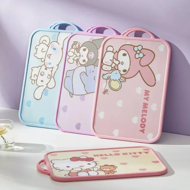 

Sanrio Kawaii Cinnamoroll Chopping Blocks Kuromi HelloKitty Anime Home Kitchen Double Sided PP Fruit and Vegetable Cutting Board