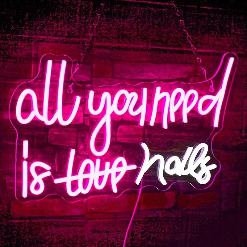 

All You Need is Nails 42*24 cm Neon Sign For Nails Salon Wall Decor Custom LED Light Bar Girls Room Beauty Makeup Shop Store