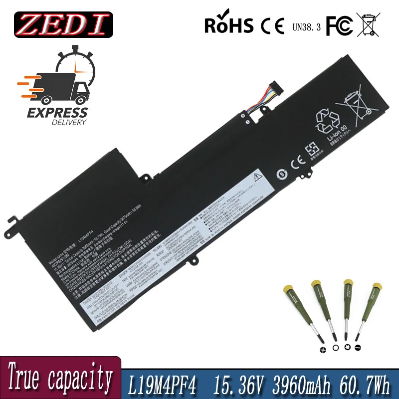 ZEDI L19M4PF4 L19D4PF4 L19C4PF4 5B10W65297 Laptop Battery For Lenovo Ideapad Yoga Slim 7-14IIL05 7-14ARE05 15.36V 60.7WH