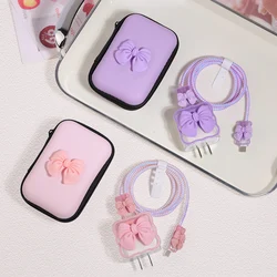 Cute Ins Cable Protector For iPhone iPad 18W/20W Charger Protective Case With Storage Bag Cable Management Wire Cord Organizer