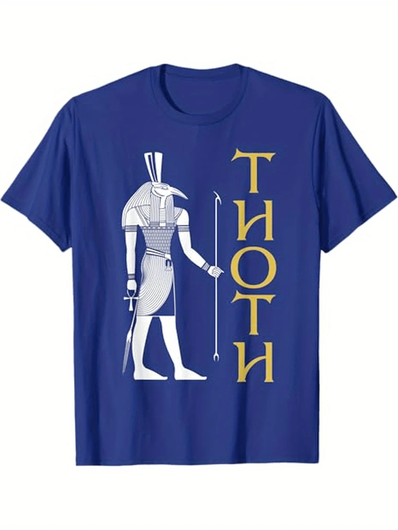Funny Ancient Egypt Pyramids Thoth Egyptian God T-Shirt 100% Cotton O-Neck Short Sleeve Summer Casual Mens T-shirt Streetwear