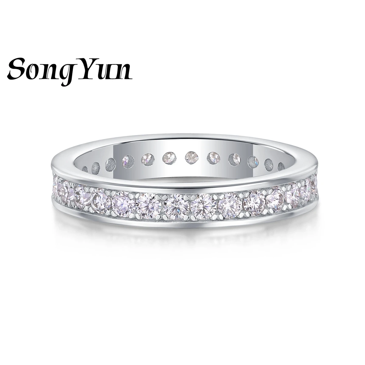 

SONGYUN Luxury Jewelry 925 Sterling Silver Ring VVS Moissanite Christmas Ring for Her 18K Gold Plated SYT Patent Fine Jewellery