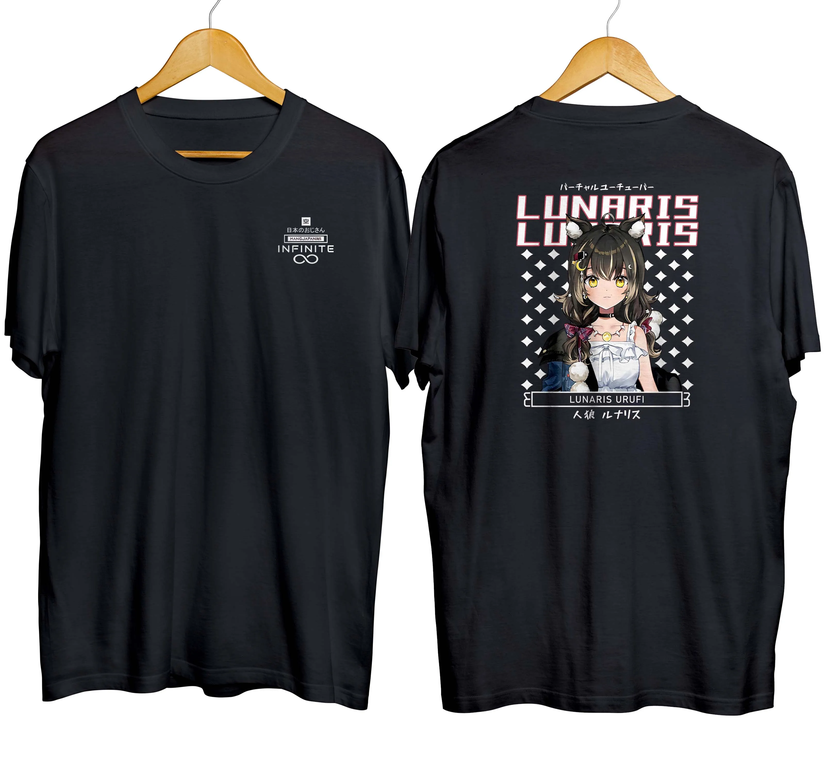 T-shirt distroanime vtuber LUNARIS URUFI - MY HOLO 100% cotton combed 30s