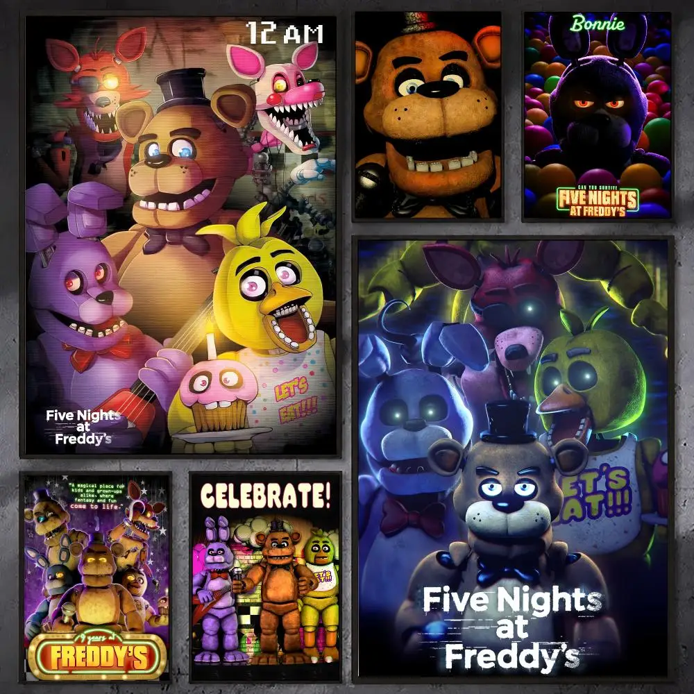 N-Nights A-At F-Freddys Game Poster Waterproof Sticky Wall Art Print For Bedroom Living Room Hallway Bar Home Decor