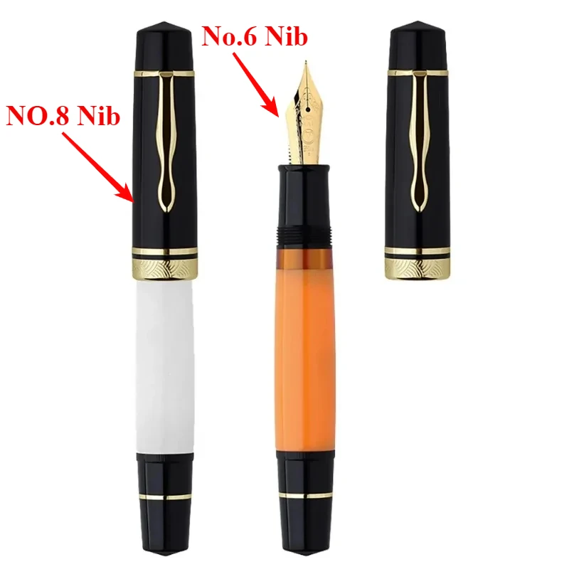 

MAJOHN P139 Large Piston Fountain Pen No.6/8 EF/F/M Nib Retro Hard Rubber Ink Pen Luxury Office Stationery Business Writing Gift