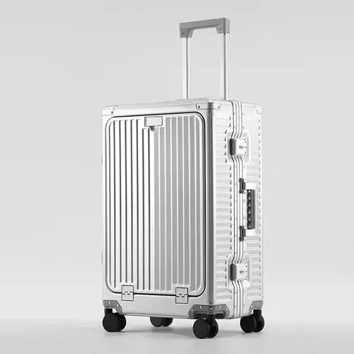 COLENARA Suitcase 20 Inches Business Boarding Box 24" Men's All Aluminum Magnesium Alloy Trolley Case Front Opening Luggage - Image 7