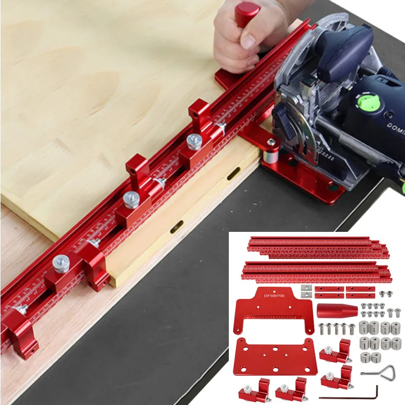 Guide Rail Woodworking Tenon Jigsaw Connection Slotted Punch Position Guide Rail Metric Inch 1500mm for Festool DF500 700 Base