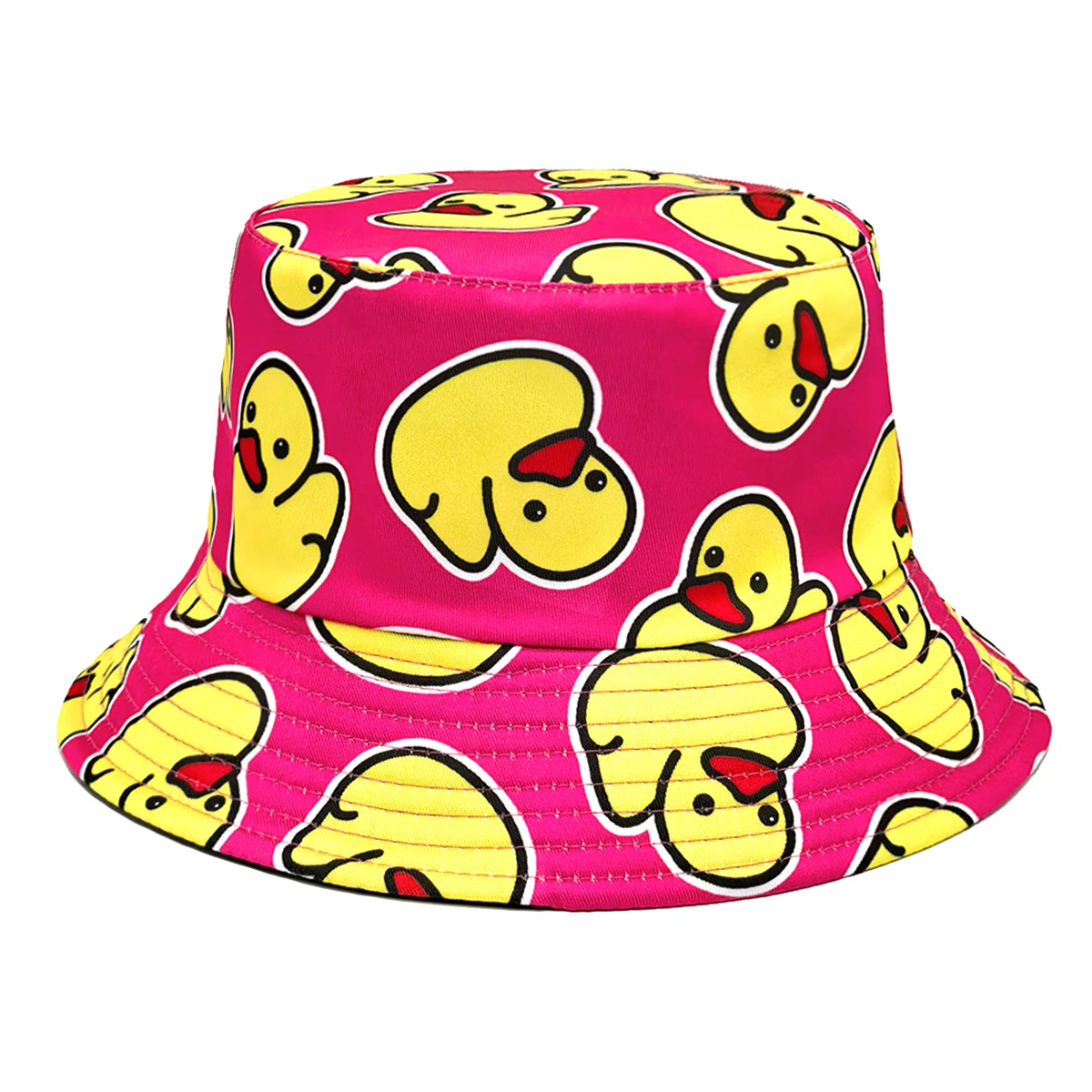 Image of Enten-Print Panama Sommer-Sonnenschutz-Hut für Damen und Herren, Geeignet für Tägliches Tragen, Bucket Hats, Reise-Mode, Dekorative Fischerhüte
