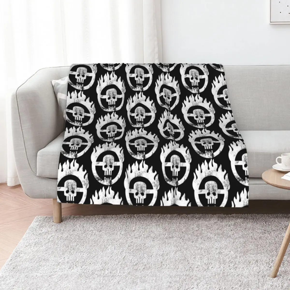 Mad Max Skull Throw Blanket Single Loose blankets and throws Weighted Plaid Luxury Designer Blankets