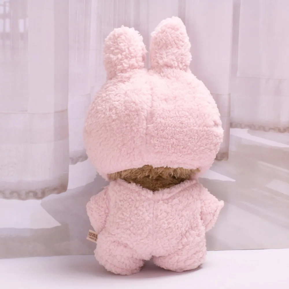 Vêtements pour poupée Labubu de 38 cm, combinaison à capuche rose et moelleuse à oreilles de lapin, accessoires pour poupées, jeu de rôle, jeu de maison, cadeau, jouets