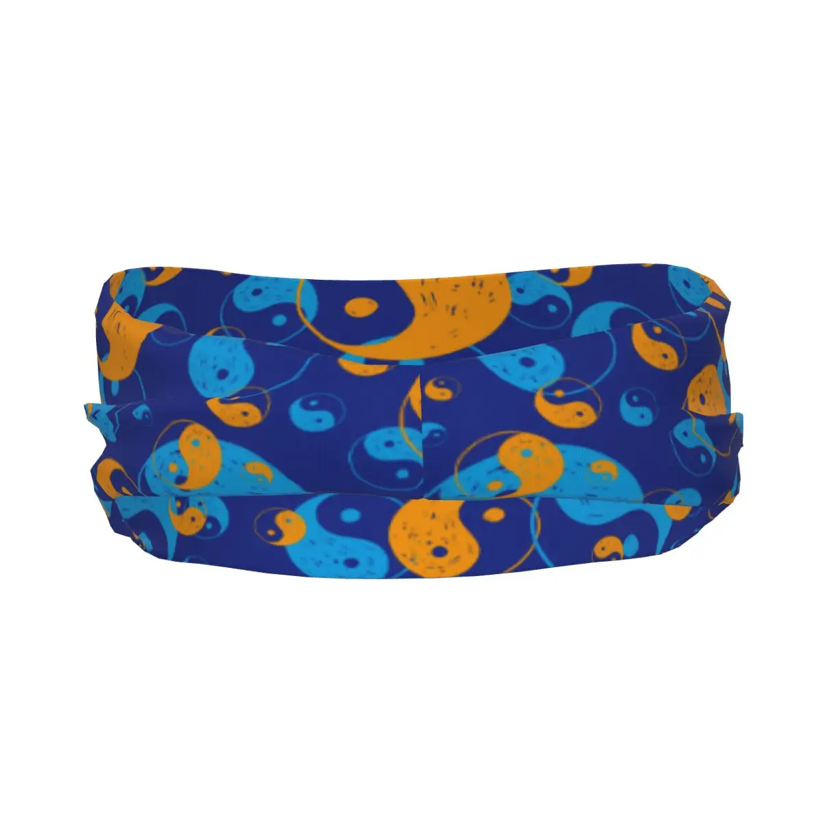Sports Headband Yin Yang Yellow Blue Pattern Fitness Sweatband Absorbent Cycling Jog Hair Bandage