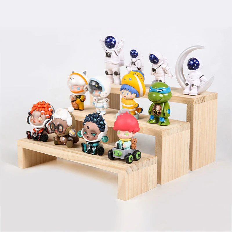 Wood Display Riser Stand for Dessert,Collectibles,Cosmetics,Perfumes,Spice,Cupcake,Display Shelf Rack for Figures Model Storage