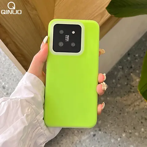 Bright Fluorescent Silicone Jelly Solid Color Ultra Thin Case For Xiaomi Mi 15 Ultra 14 13 Pro Redmi K80 K70 Matte Soft Cover