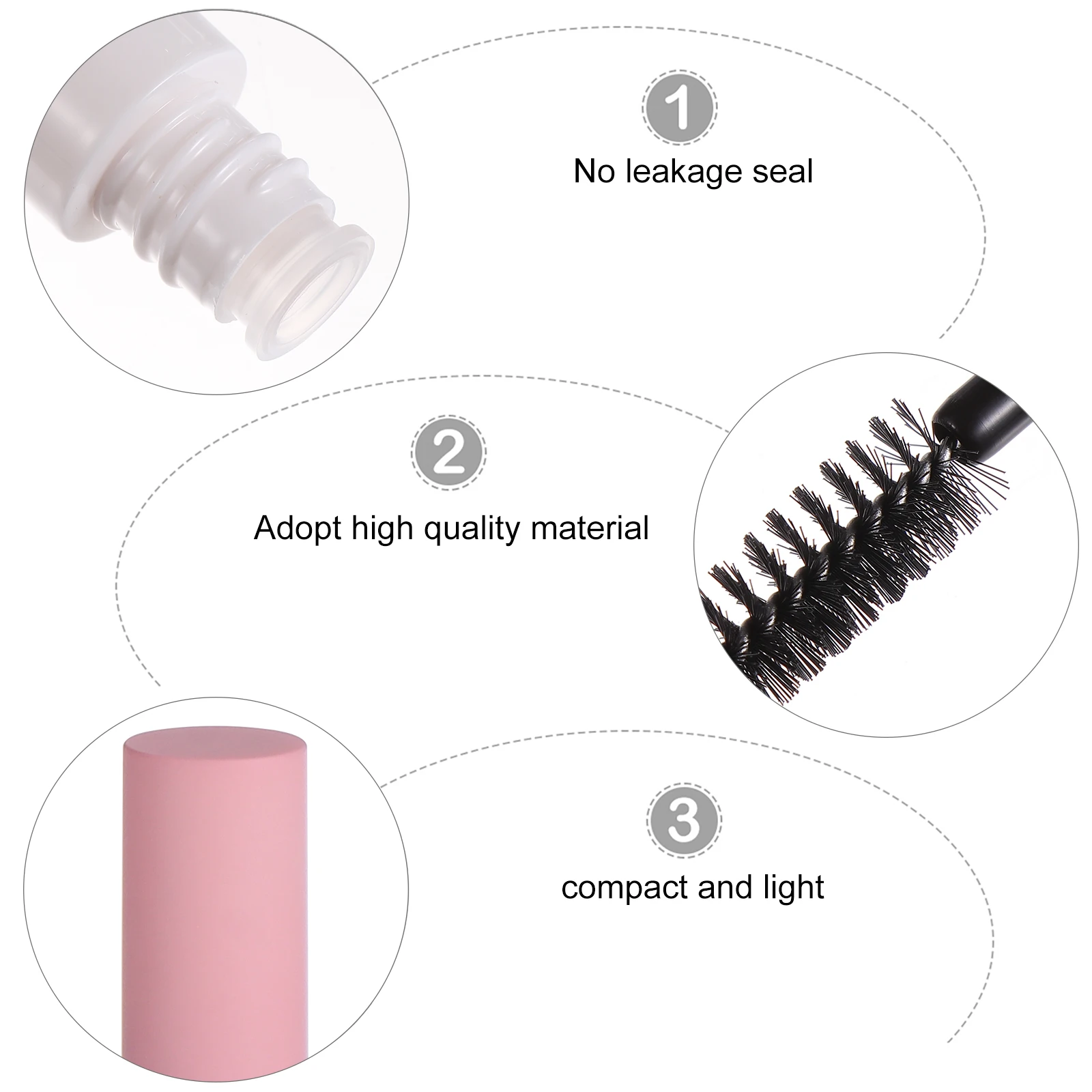 

10pcs Mascara Tube Eyelash Growth Containers Refillable Leakproof Plastic Bottle Vial Travel Size DIY Makeup Tools