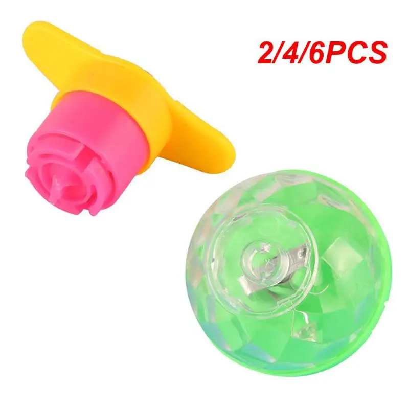 2/4/6PCS Classic Children Flashing Rotating Spinning Top Light Up Dazzling Child Luminous Rotating Gyro Novelty Baby Outdoor