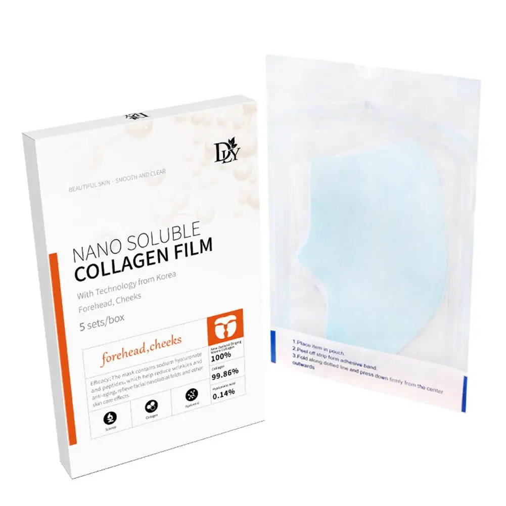 Collagen Film Paper Soluble Facial Mask Cloth Anti-Aging Fiming Full Filler Lifting Face Skin Water 5pcs Care Face Collagen X6B2