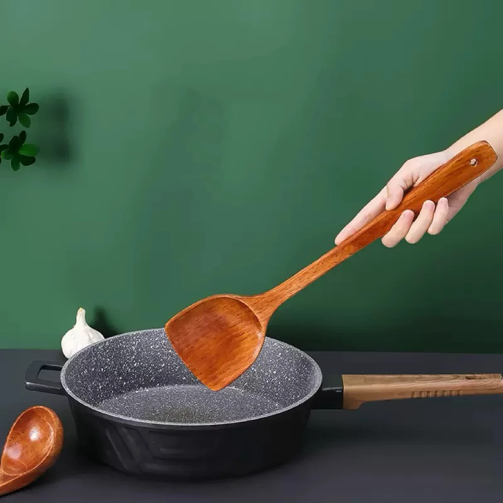 1 Stück Kochspatel, Holzspatel, Antihaft-Kochlöffel, Spezial-Holzspatel, hitzebeständig – Detail 5