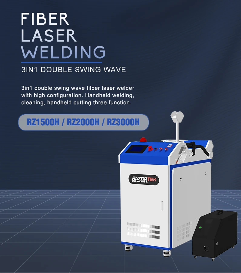 Welding cutting cleaning laser machine 1.2kw 2000w fiber laser welder 3 in 1 metal carbon sheet processing