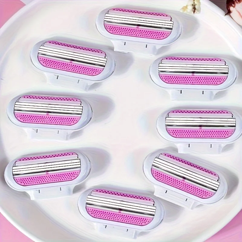 4/8/12/16/20/24 Pcs 3-Layer Manual Shaving Razor Women's Ultra-Sharp Blades Effortless Glide Long-Lasting Durability Perfe Gift