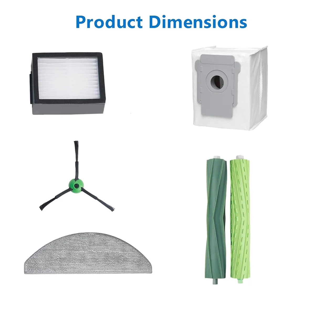 FZFZ Parti di ricambio per kit di accessori per aspirapolvere I5, I5+J5, J5+, spazzole in gomma, filtri Hepa, panni per mocio