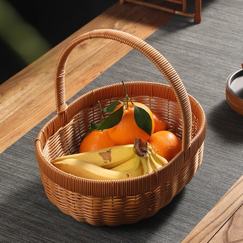 

Rattan-like Household Fruit and Cabas Hand-Woven Egg Vegetable Picnic Basket