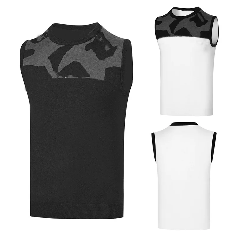 

Autumn/Winter New Product Men's Golf Outdoor Vest Comfortable and Versatile Round Neck Sleeveless Sweater Pullover Knitted Top