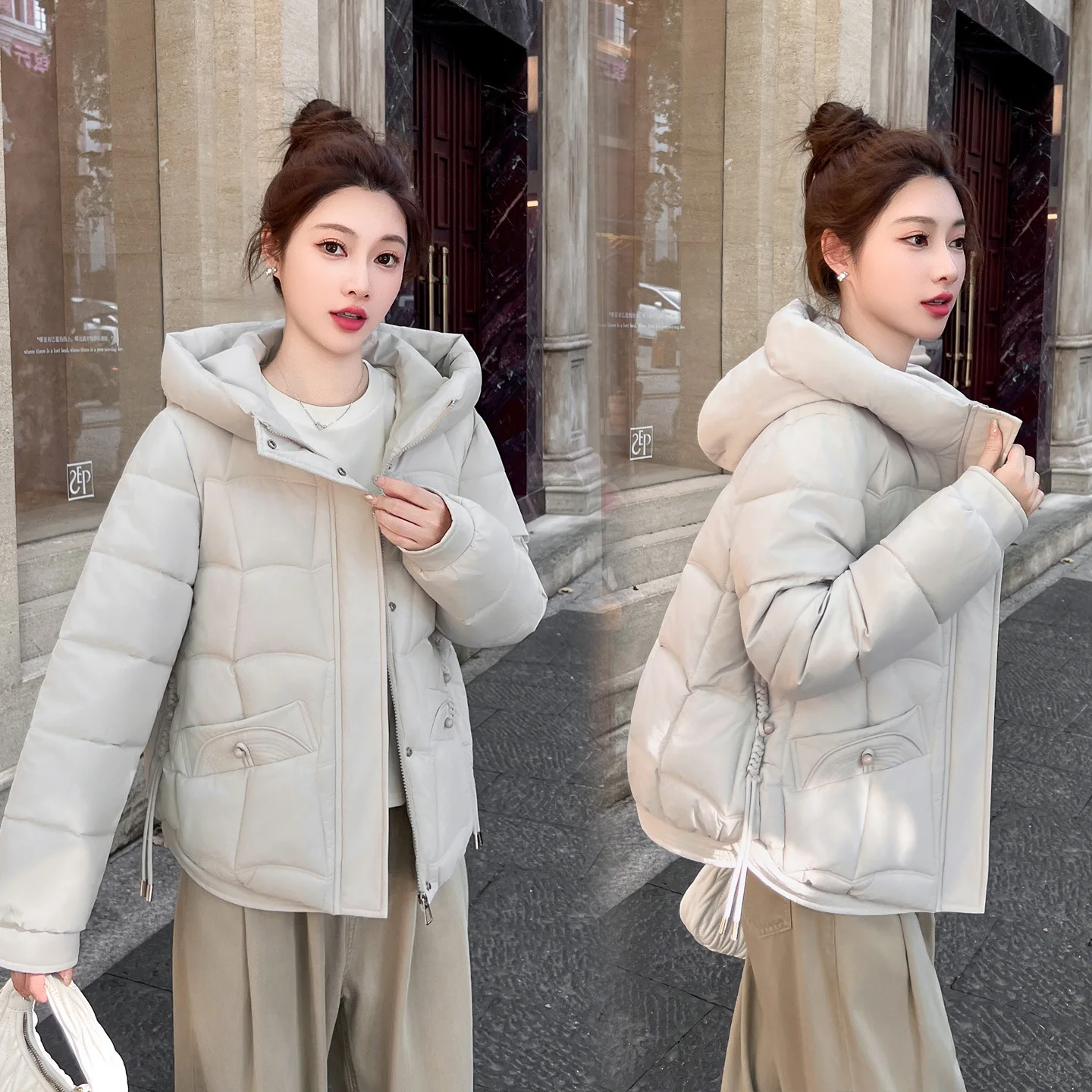 

Autumn Winter 2025 New Women Parkas Short Coats Hooded Zipper Jackets Thick Warm Y2k Streetwear Elegant Jacket Coat Casual Loose