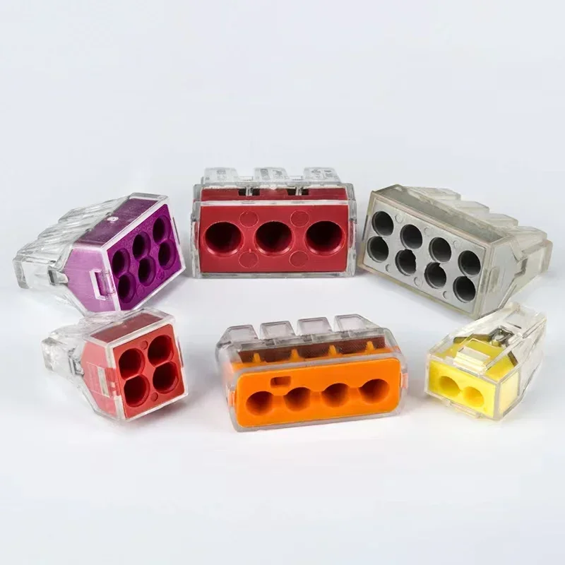 Wire Connectors 102/104/106/108 Compact Mini Fast Wiring Cable Conector For Junction Box Conductors Push-in Terminal Block