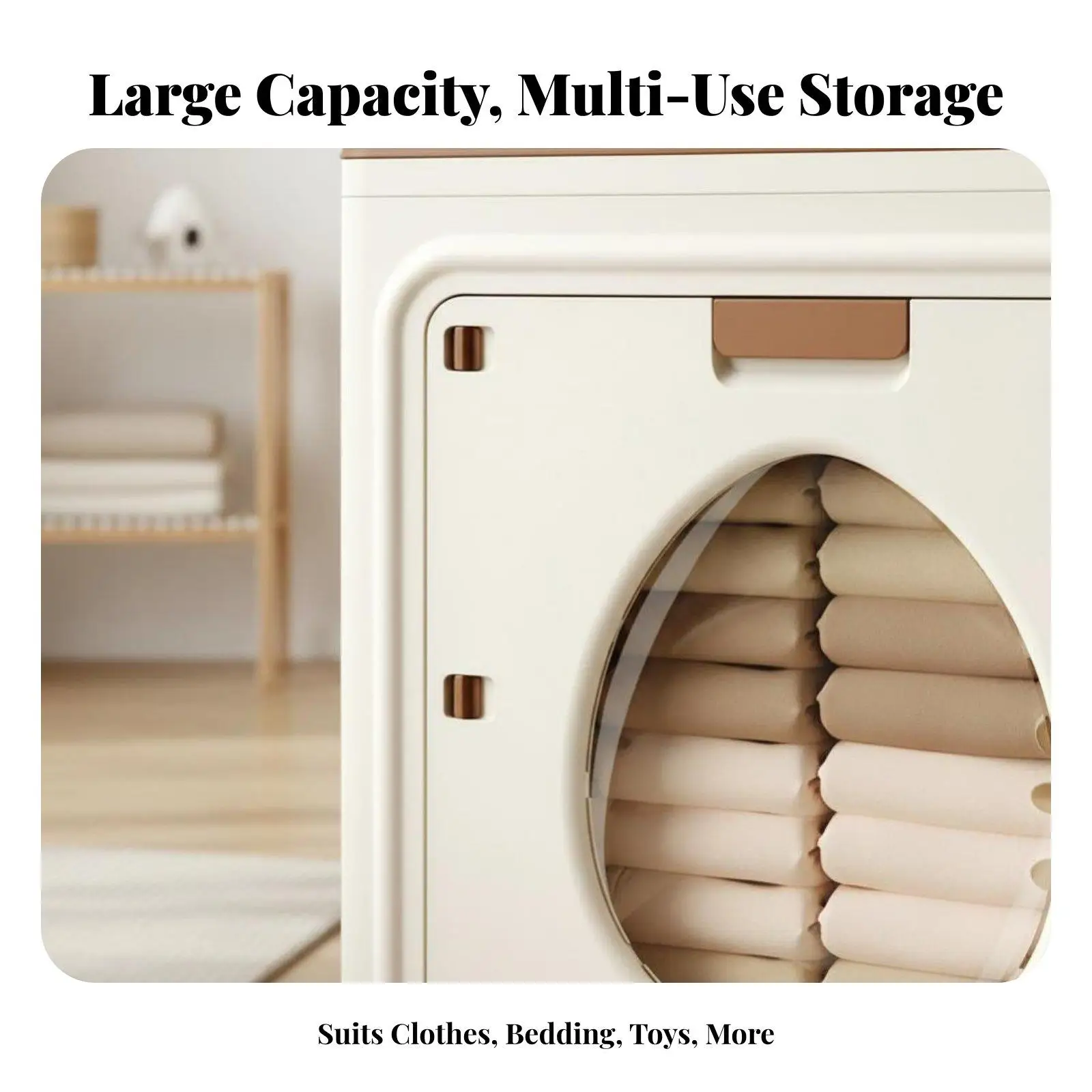 Wheeled Storage Container Foldable Organizer Box Large Capacity Cabinet Storage for Home Wardrobe