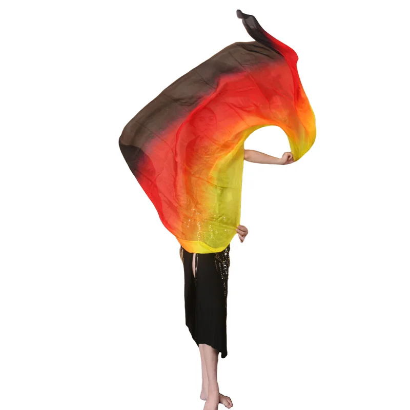 Seidenschleier Bauchtanzschal Farbverlauf Seidenschals für Damen Handgewebter Schal Farbverlauf 200cm 250cm 270cm Tanzaufführung – Detail 6
