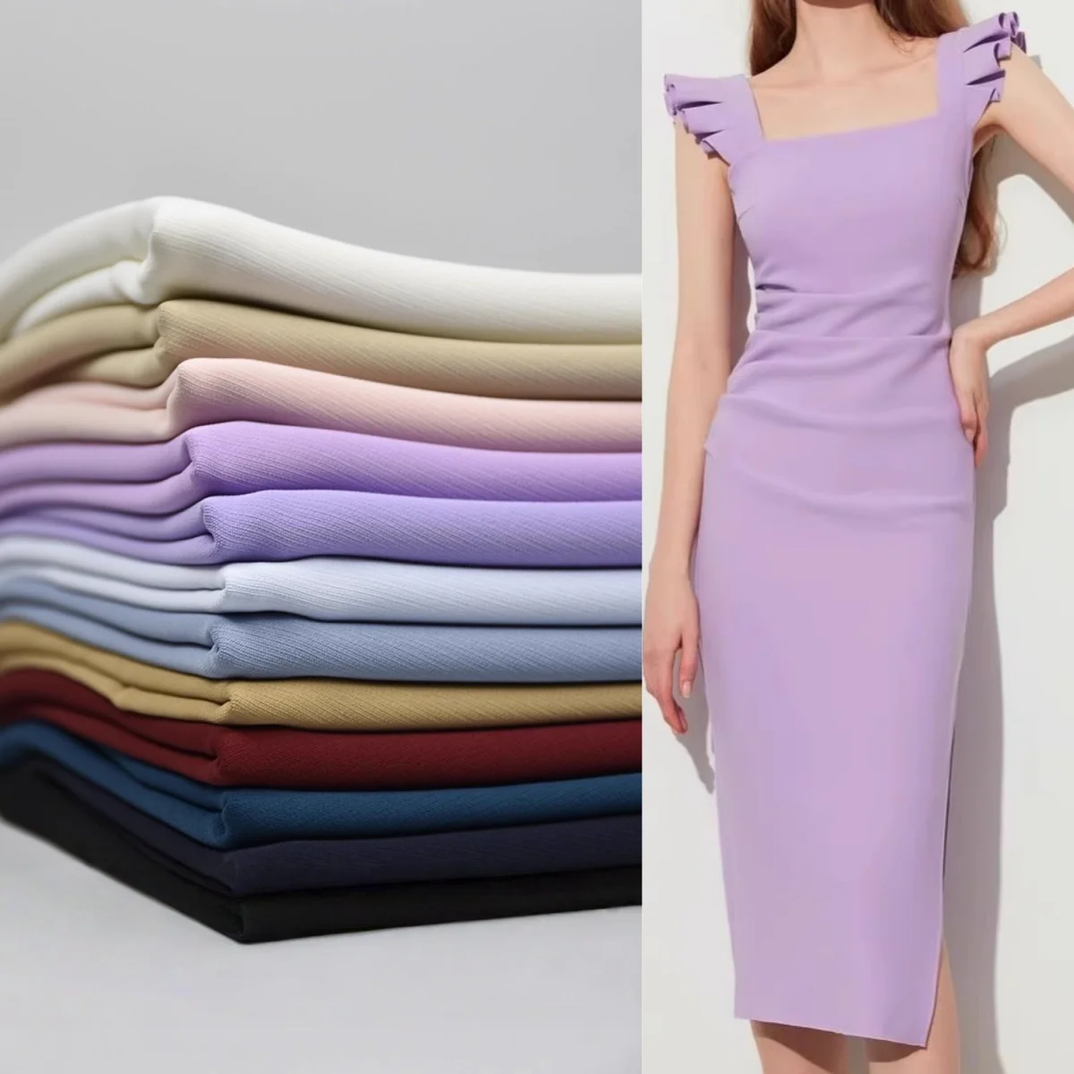 

Spring and summer solid color twill elastic linen fabric sewing coat skirt pants fashion clothing designer fabric