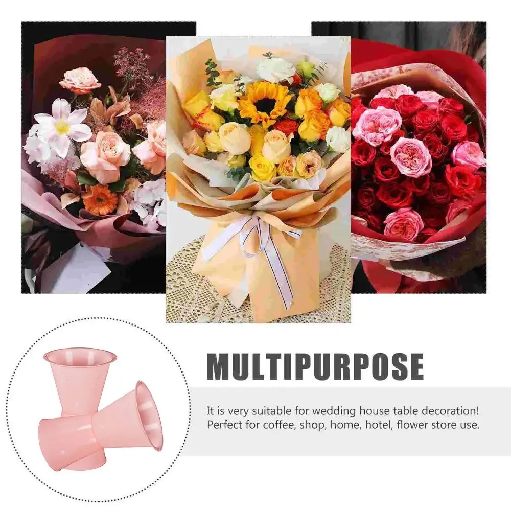 Portable Plastic Flower Packaging Liner Quick DIY Flower Bouquet Base Flower Accessories Wrap Flower Base Mother's Day