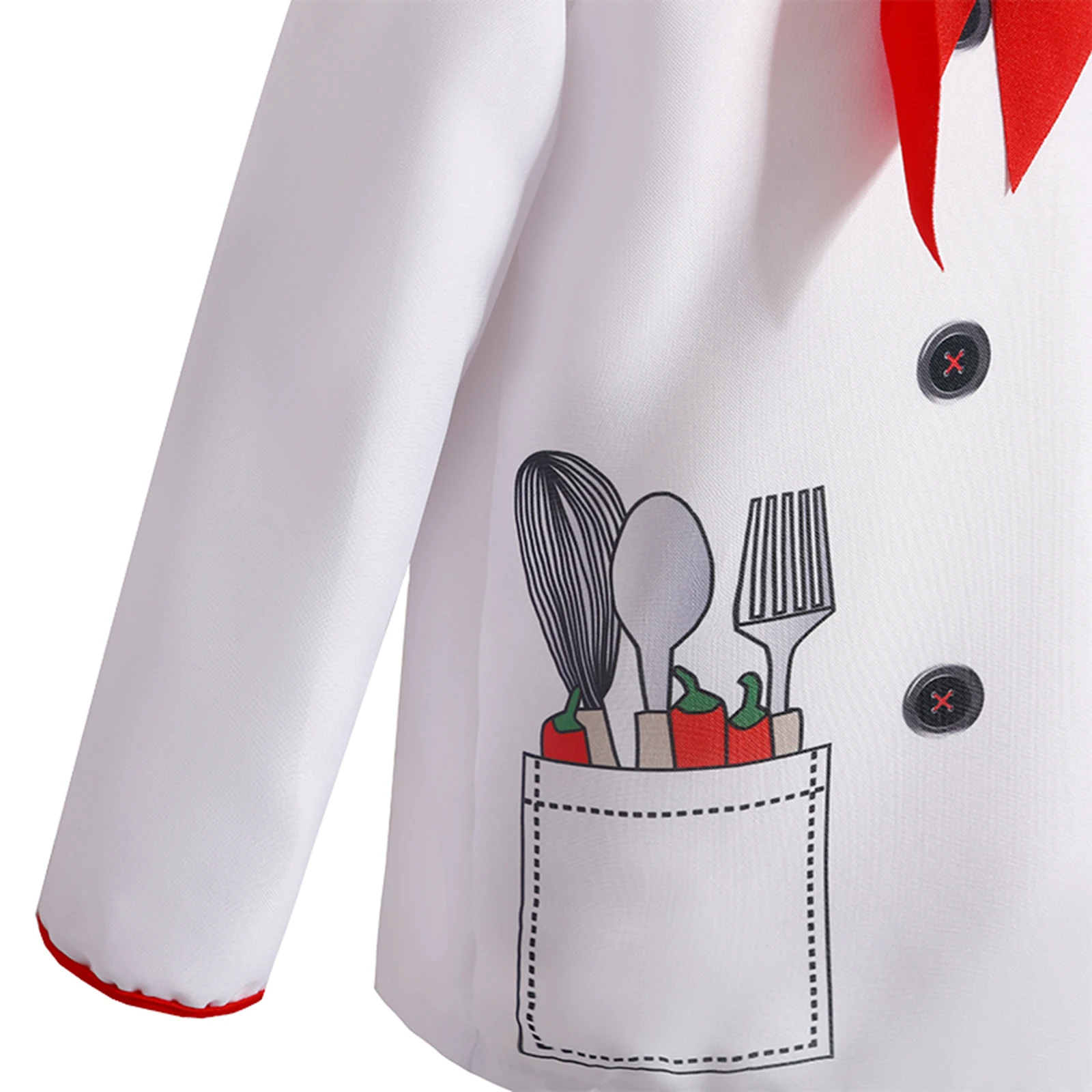 Costume de Chef Cosplay d'Halloween pour Enfants Bol et Garçons, Ensemble Chapeau, Robe, Écharpe, Uniforme de Cuisinier, ixà Thème, Vêtements de Performance Canivale