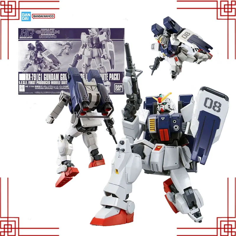 

Комплект модели Bandai Gundam, натуральная HG RX-79G Gundam Ground Type, парашютный пакет, коллекция аниме-фигурок, сборная модель, подарки