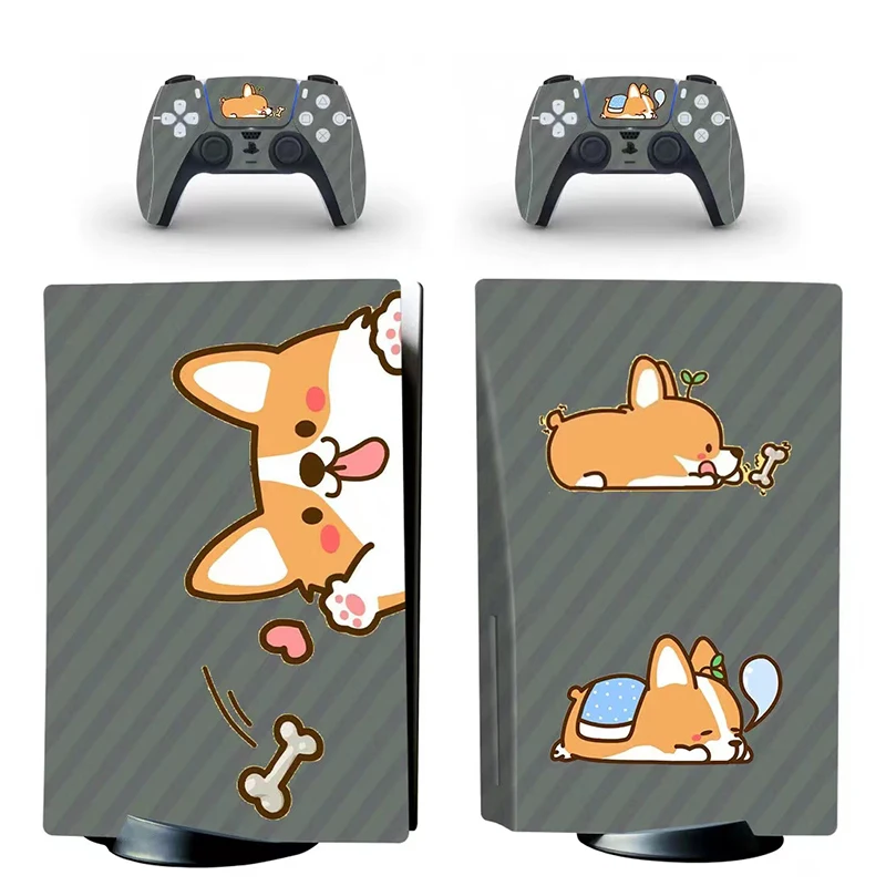 

Cute Corgi Dog Theme PS5 Disc Skin Sticker for Playstation 5 Console & 2 Controllers Decal Vinyl Protective Skin for PS5 Digital