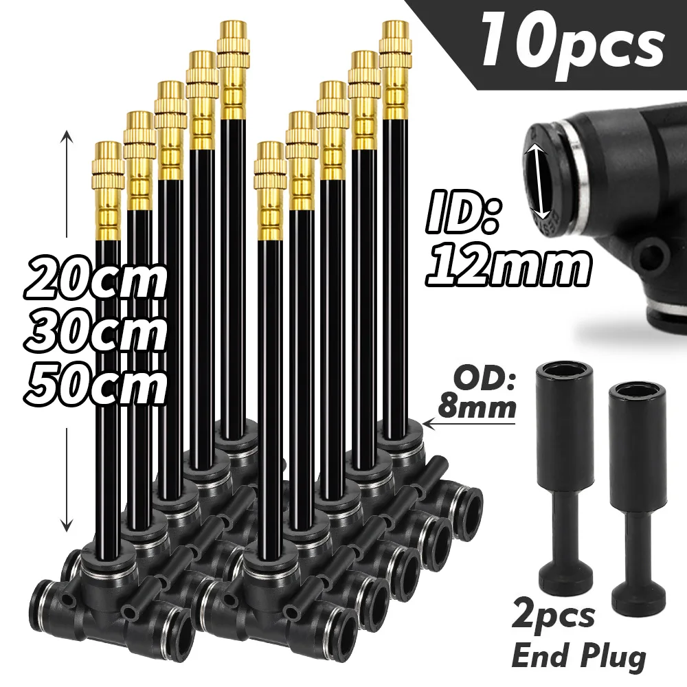 20/30/50cm 360 °   Bend Brass Misting Nozzles 6/8/10/12mm Quick Connect Tuinirrigatie Auto Watering Verstelbare Verstuiver Sproeier