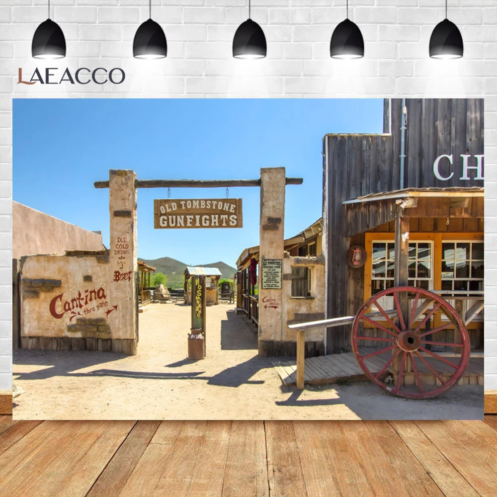 خلفية فوتوغرافية احترافية عتيقة ، خلفية شارع رعاة البقر الغربية القديمة ، حفلة عيد ميلاد ، الغرب المتوحش ، مقصورة البنك الريفية