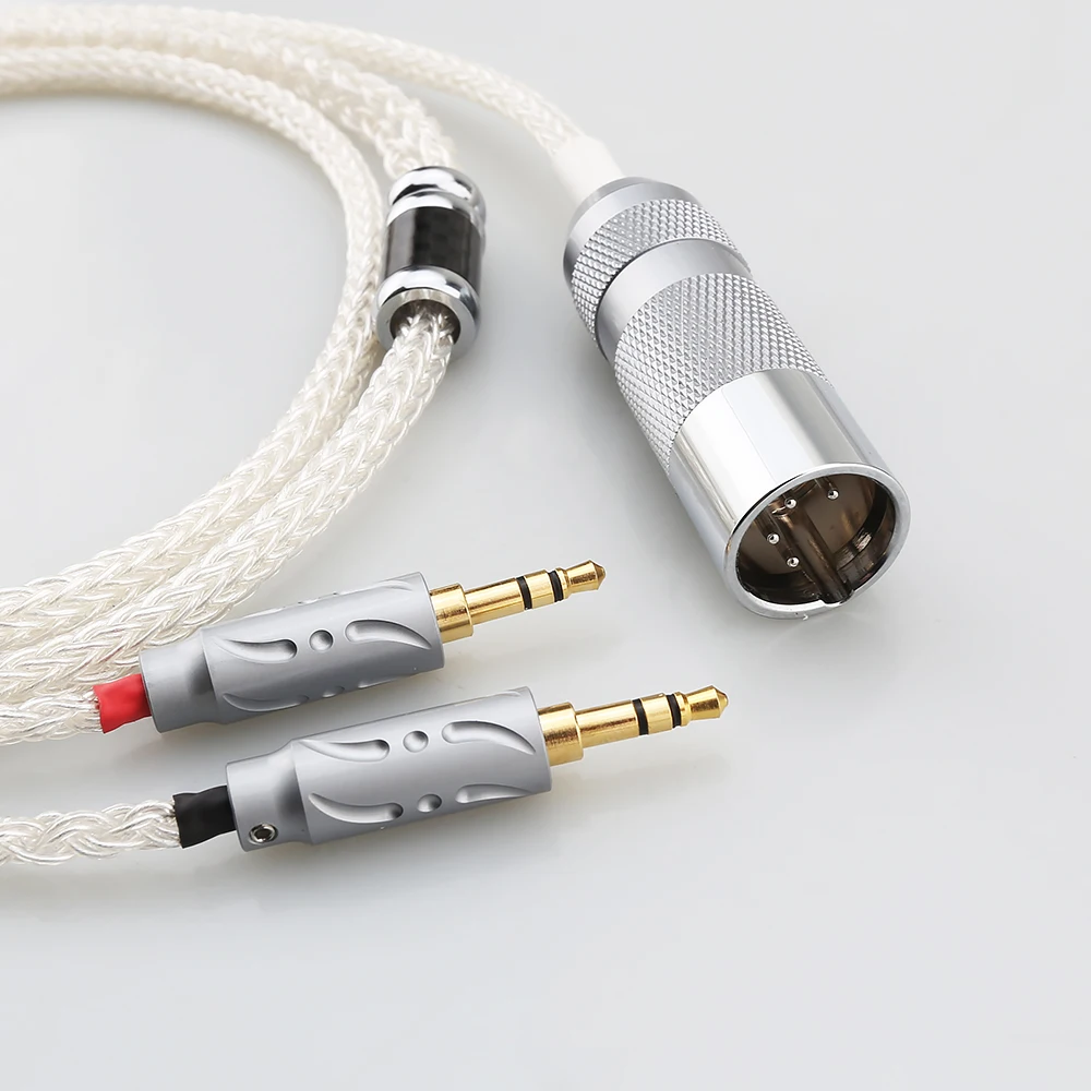 Viborg 16core Pure Silver Headphone Earphone Cable For Hifiman Sundara Ananda HE1000se HE6se he400i he400se Arya