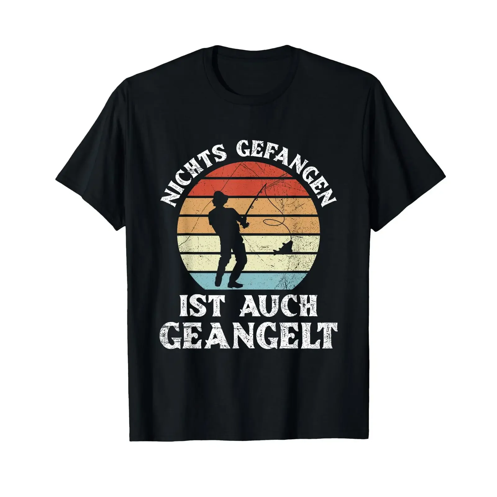 Angler's saying Nothing caught is also fished T shirt vintage Washed graphic streetwear fashion Breathable Casual
