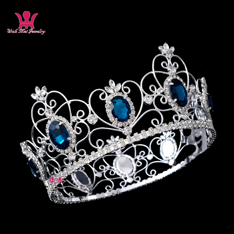 Australia Rhinestone Big Round Tiara Headdress Beauty Pageant Crown All Round Hairstyle Fashion Jewelry Beauty Women's Hair Crow