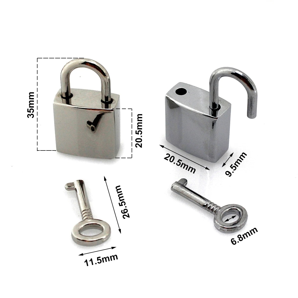 1pcs Metal Square Key Padlock for Fashion Lock Buckle Luggage Lock Clasp DIY Bags Handbags Hardware Decorative Accessories