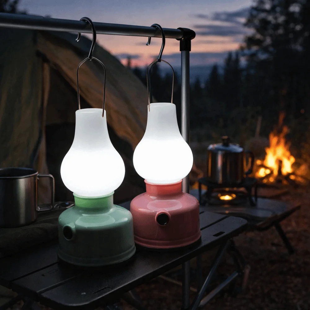 

Waterproof Portable Camping Lights High/Low Modes Cantaloupe-shaped Tent Lamp Retro lantern design LED Outdoor Camp Lamp