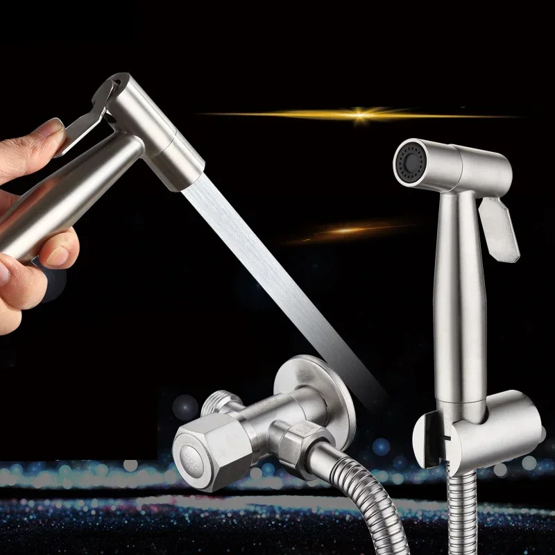 

Stainless Steel Toilet Hand Held Bidet Faucet Sprayer Bidet Set Sprayer Gun Toilet Spray For Bathroom Self Cleaning Shower Head